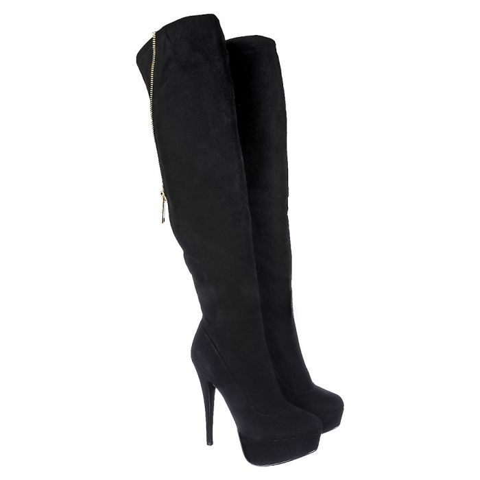 Women's Knee-High Boot Realove-22 Black/Gold