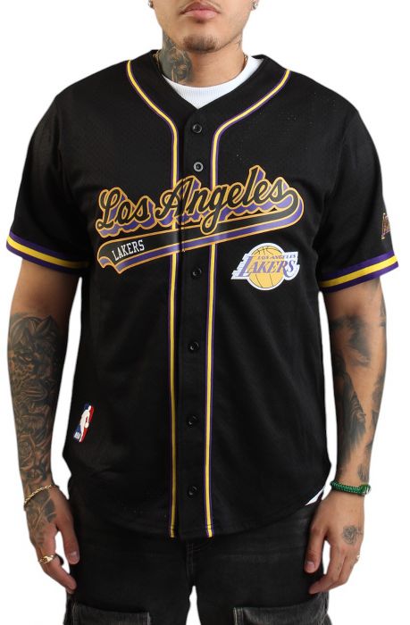Los Angeles Lakers Baseball Jersey  Black
