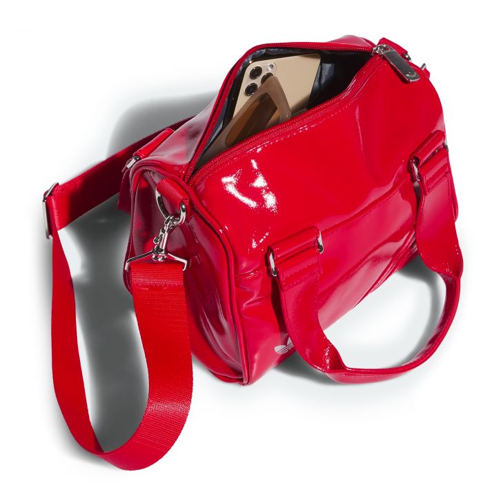 Patent Trefoil Crossbody Bag Scarlet Red