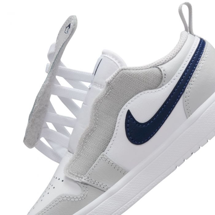 Pre-School Jordan 1 Low Alt White/Midnight Navy-Neutral Grey