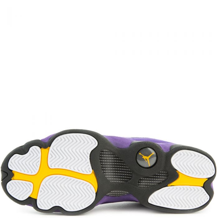 (GS) Air Jordan 13 Retro White/Black-Court Purple-University Gold