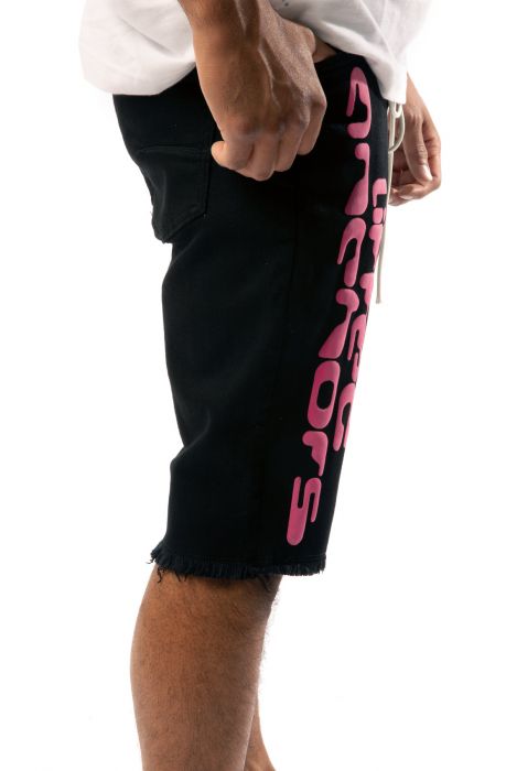 Aphex Puff Print Denim Shorts Black