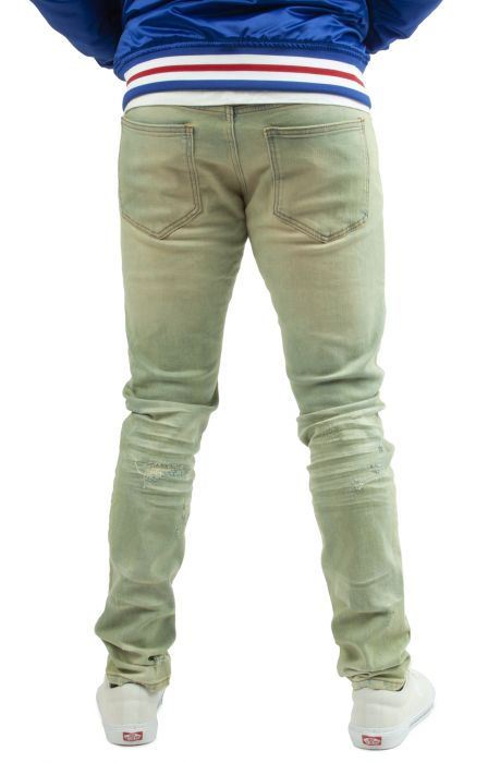 Cast Yellow Tinted Jeans  Light Sand Blue