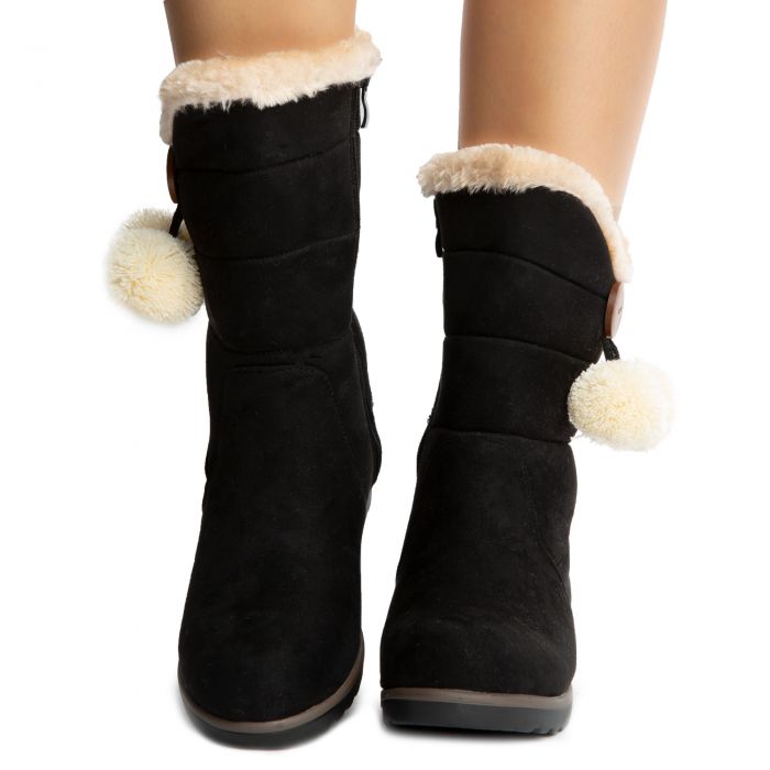 Cozy-B618 Booties Black Suede