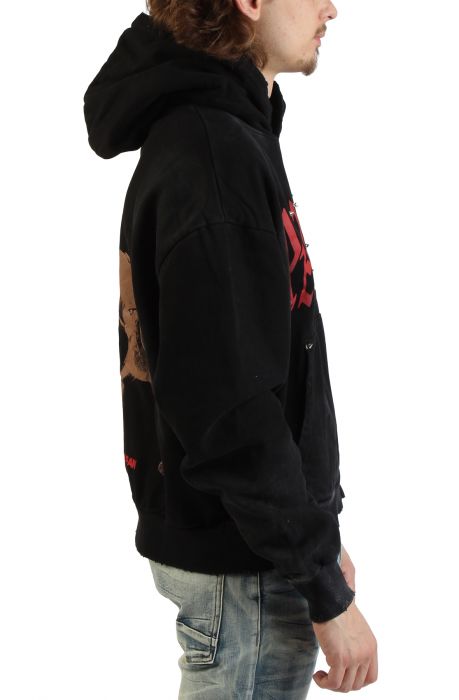 Pain is Gain Studded Hoodie Black