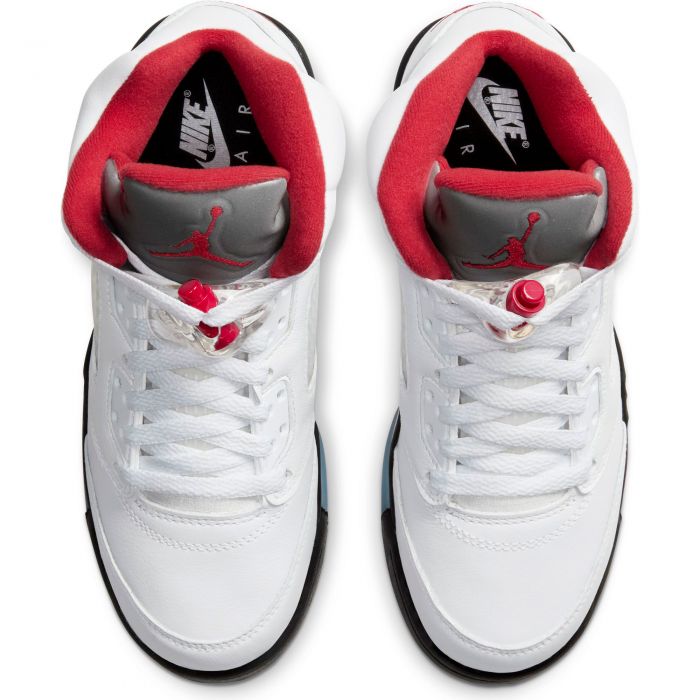 (GS) Air Jordan 5 Retro True White/Fire Red-Black