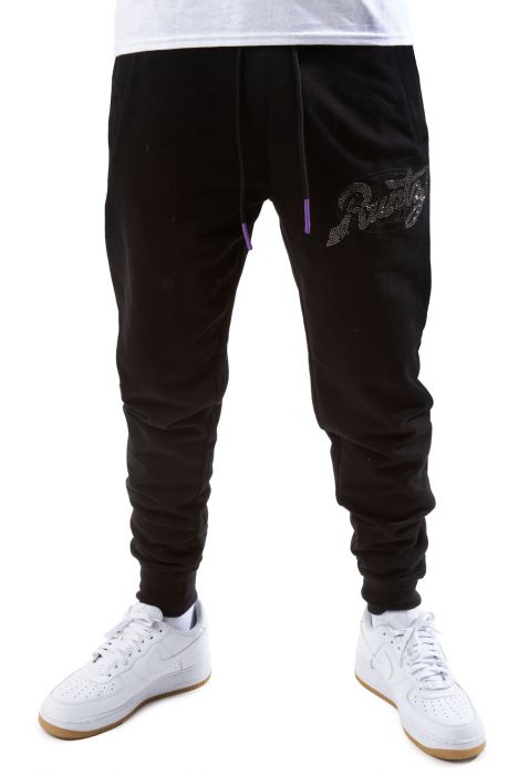 Stone Script Jogger Black-Black