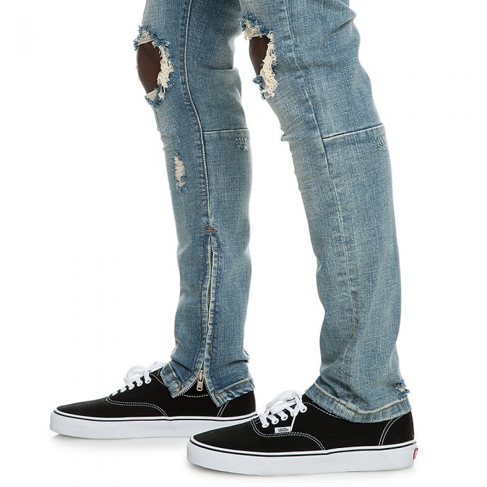 Men's Tom Knee Jean Pants Light Wash