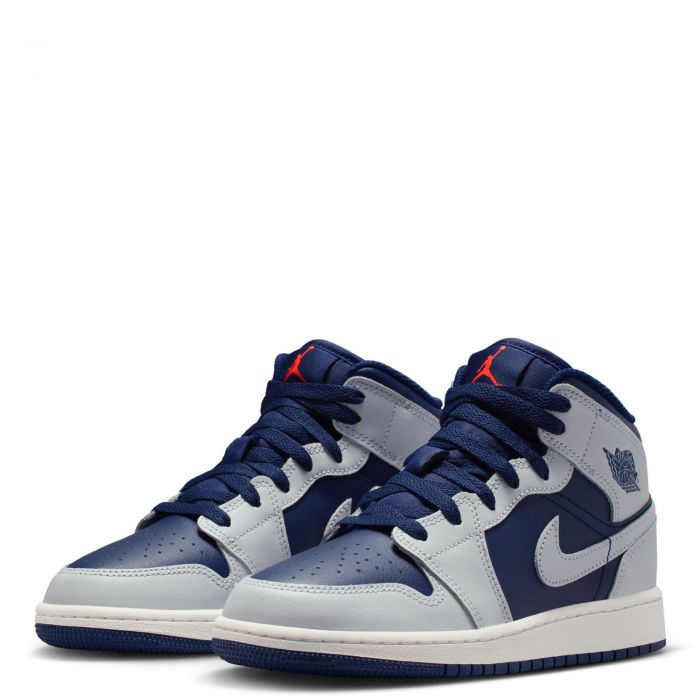 Grade-School Air Jordan 1 Mid Blue Void/Pure Platinum-Summit White
