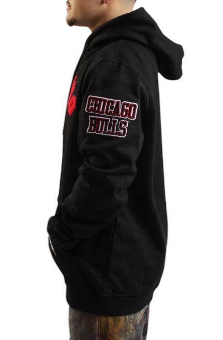 Chicago Bulls Old English Hoodie  Black/Red
