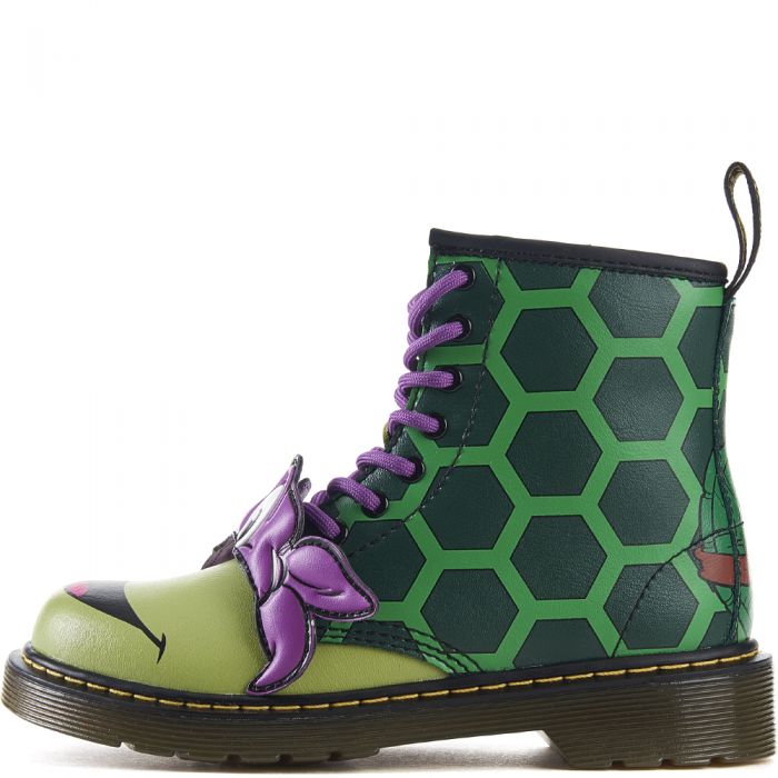 Dr. Martens for Kids: Ninja Turtle Donatello (Donnie) Boots Green