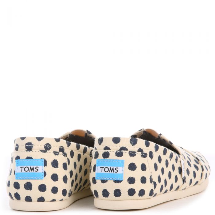 Toms Classic Polka Dots Natural Flats NATURAL/NAVY
