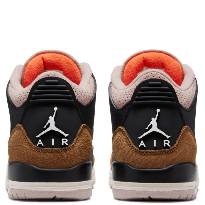 (GS) Air Jordan 3 Retro Black/Rush Orange-Fossil Stone-Sail