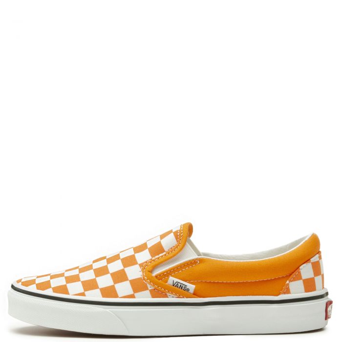 (GS) Checkerboard Classic Slip-On Orange Tiger/True White