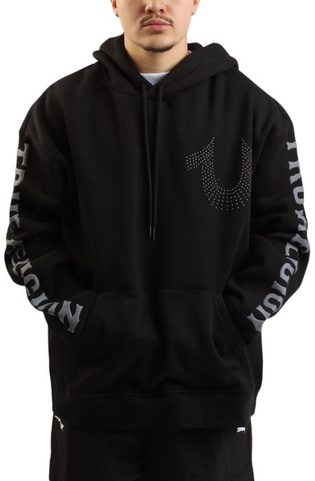 Studded Horseshoe Hoodie  Black