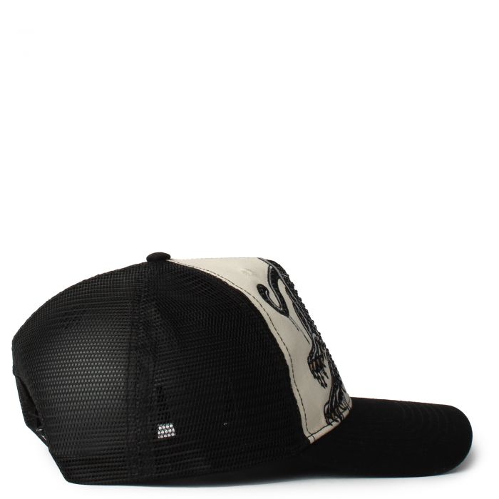 Rhinestone Panther Trucker Hat Black