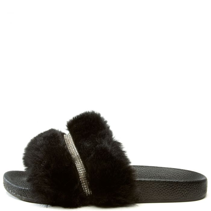 Furry-601 Furry Slide Black