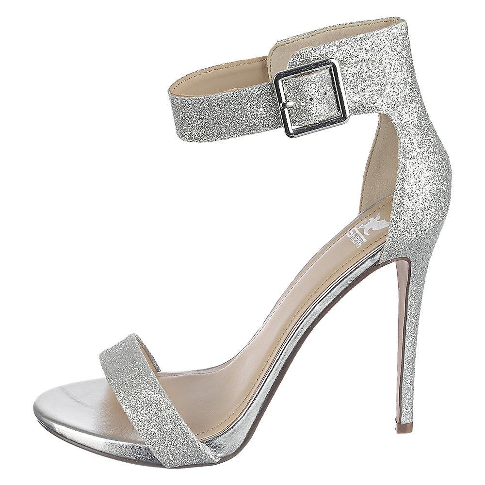 Shiekh Canter H Women s Silver  High  Heel  Glitter Dress 