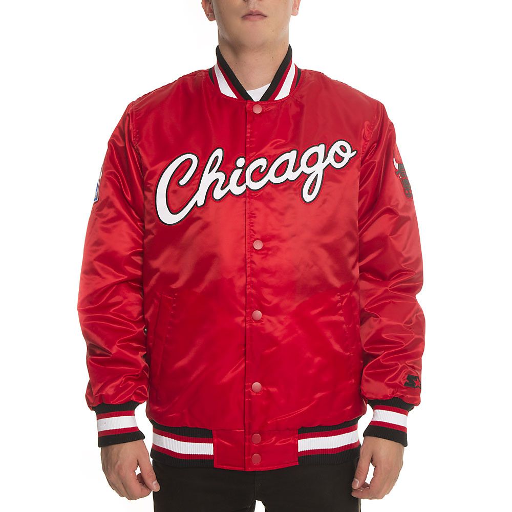 Starter Black Label Men'S Chicago Bulls Jacket Red/White | Shiekh.com