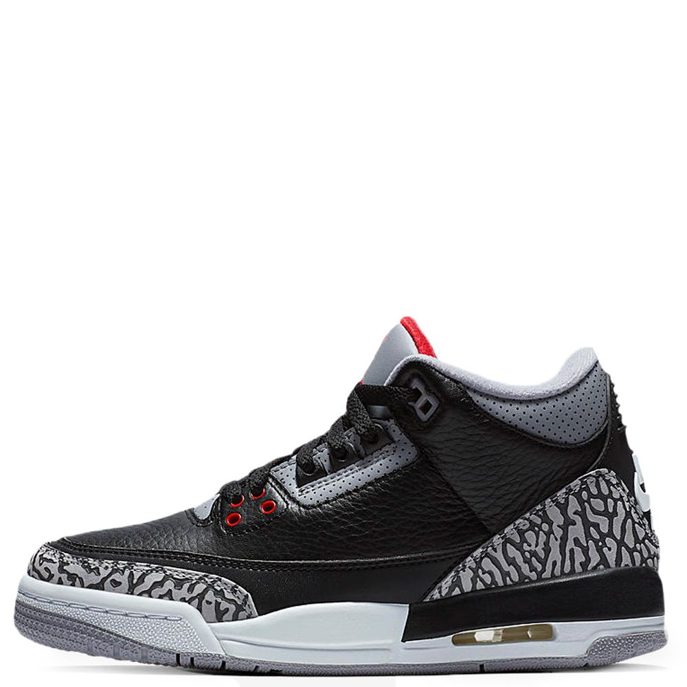 GRADE SCHOOL AIR JORDAN 3 RETRO OG BLACK/FIRE RED/CEMENT GREY/WHITE