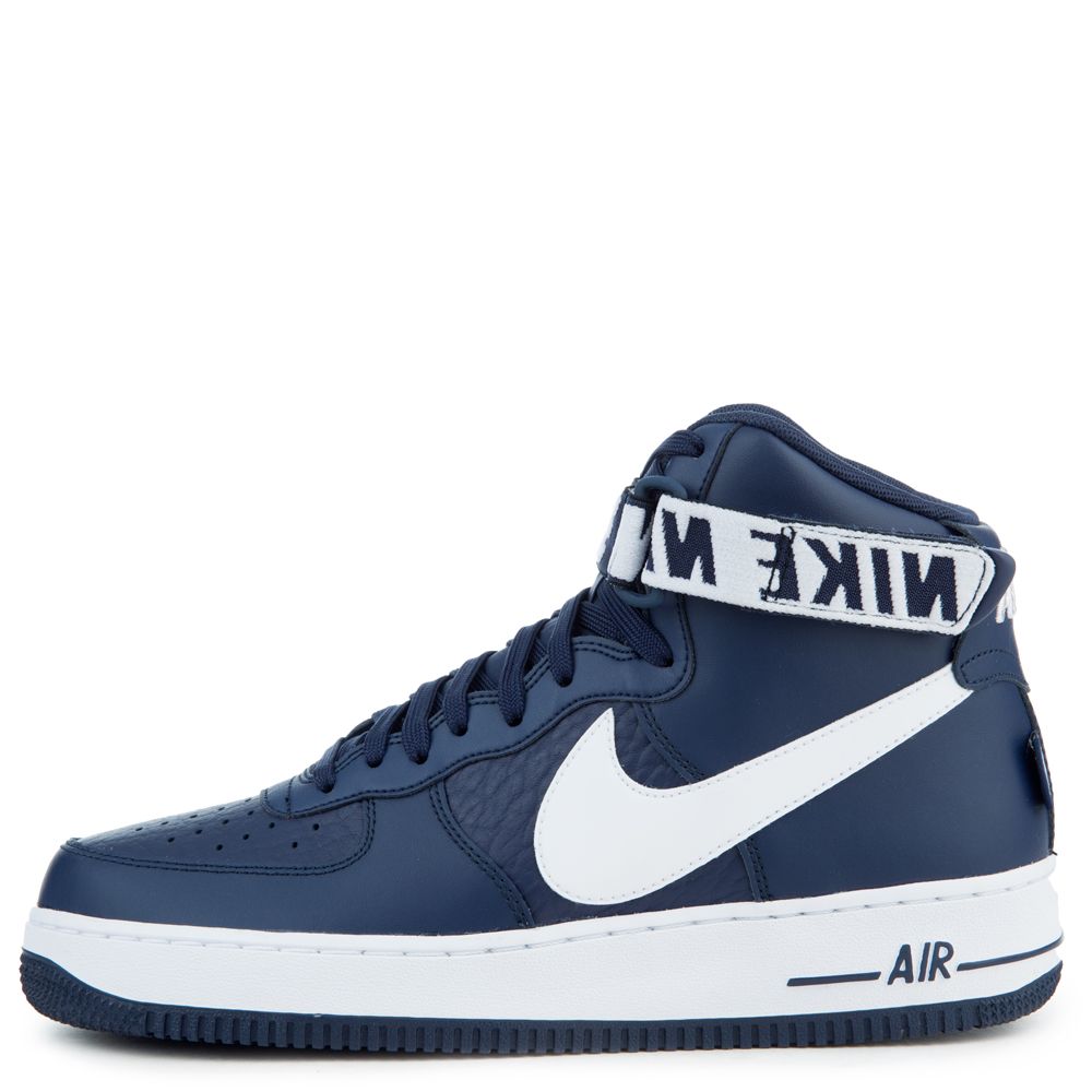 blue black white high top air force ones