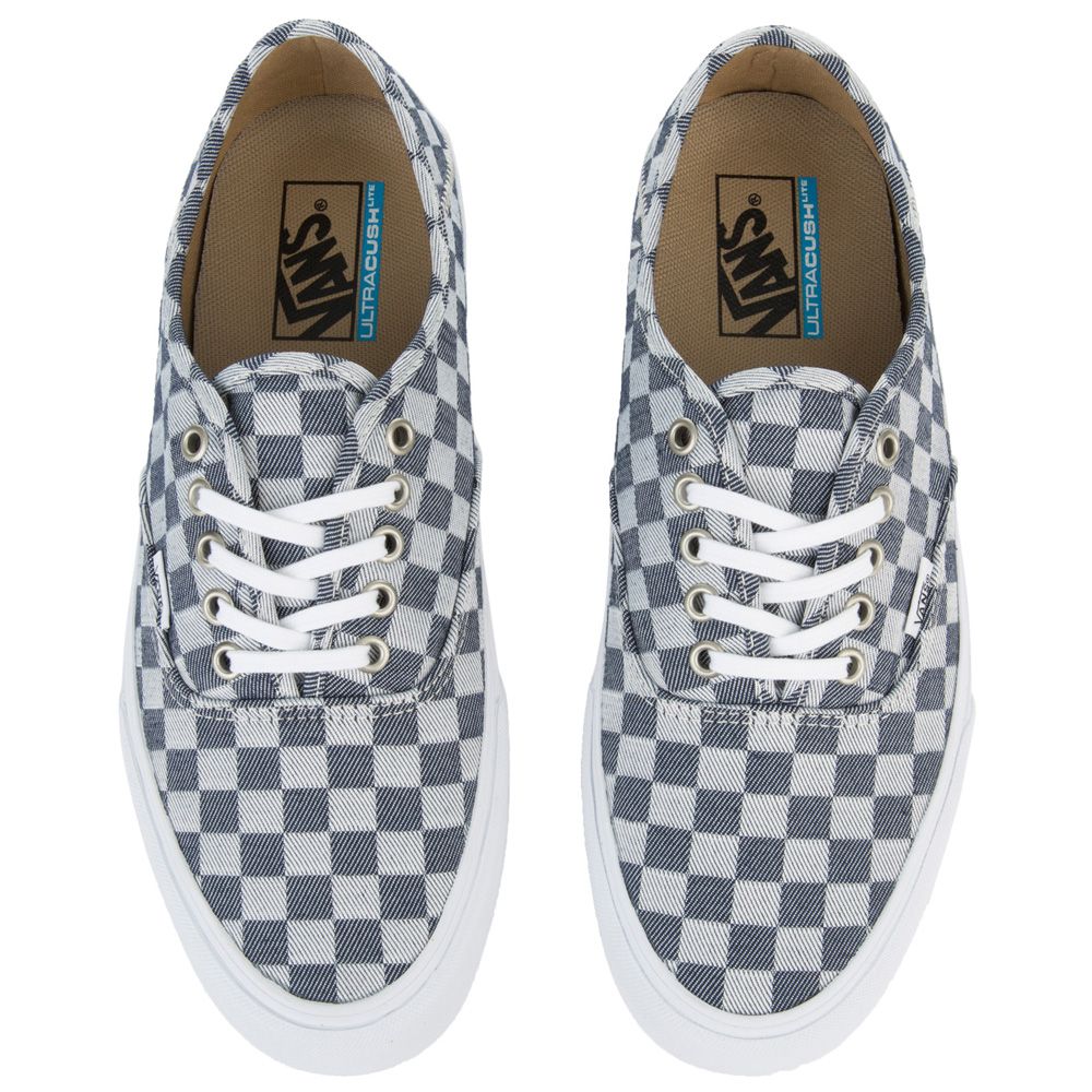 denim checkered vans