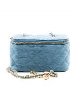 Quilted Rounded Square Crossbody Bag Denim