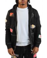 BIG T PATCH ZIP HOODIE Black