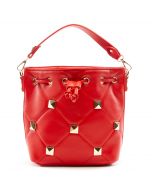 Studded Quilt Handbag Red