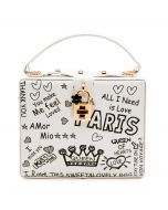 Soft Graffiti Square Crossbody Bag White