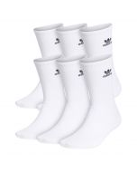 Trefoil Crew Socks 6 Pairs White/Black