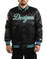 MLB Los Angeles Dodgers Satin Jacket  Black/Gold/Light Blue