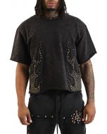 REBEL MINDS Fire Studded Zip Hoodie 652-368-BK - Shiekh