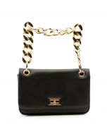 Gold Chain Crossbody Bag Black