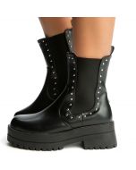 Nanette-1 Studded Combat Bootie Black