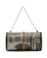Rolled Money Clutch Silver
