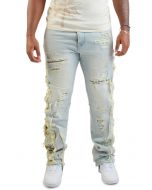 Tapestry Embroidery Jean Lily Blue