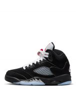 Grade School Air Jordan 5 Retro "Reimagined Black/White-Metallic Silver-Fire Red