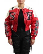 Rodeo Cropped Jacket  Red/White