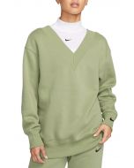 Oversized V-Neck Sweatshirt Oil Green/Black