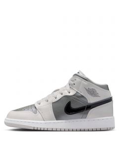 Grade-School Air Jordan 1 Mid SE Photon Dust/Blue Chill-Flat Pewter-Black