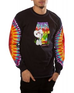 Acid Bath Long Sleeve Tie Dye Tee Black Tie Dye