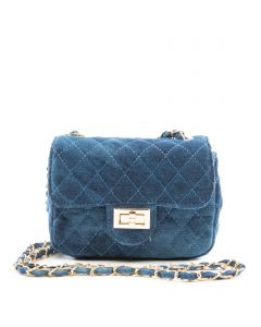 Washed Denim Clutch Denim Blue