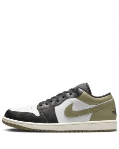 Air Jordan 1 Low Black/White-Medium Olive