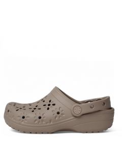 Classic Floral Cut-Out Clog Taupe