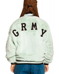 Grimey "Singgang Junction" Girl Fur Jacket Blue