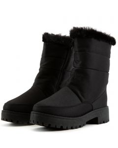 Wildone-33 Puffer Mid Boots Black Faux Suede
