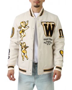 FBRK Cherub Rock Varsity Jacket 942-552CRM - Shiekh