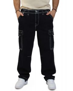 Baggy Big T Denim Cargo Pant  Black