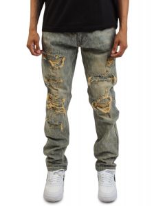 FBRK Schizo Distressed Splatter Jeans 133072-TBL - Shiekh